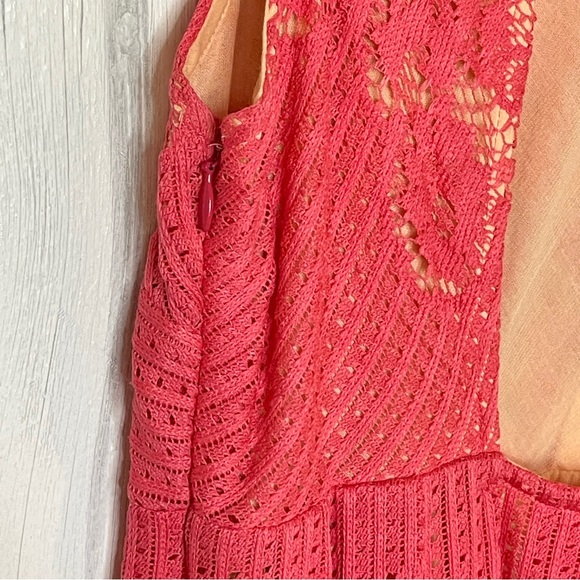 FREE PEOPLE Rocco Cherry Lace Fit & Flare Mini Dress, Size 4 - Picture 6 of 12